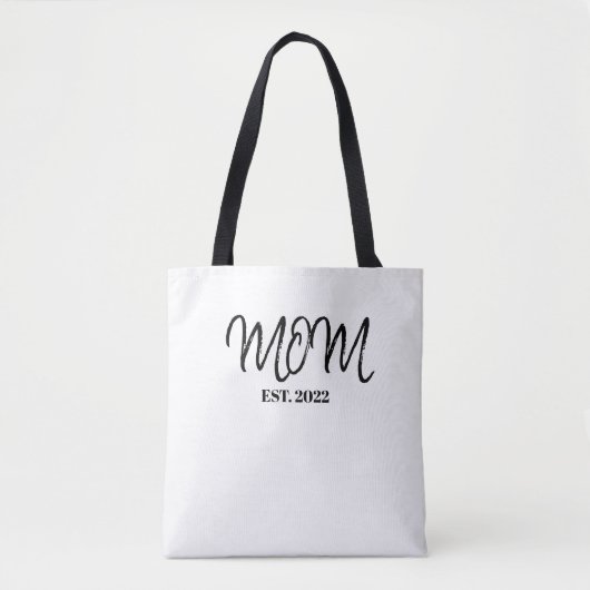 Zwarte Script Vastgestelde Moeder Boodschappentas Tote Bag (Voorkant)