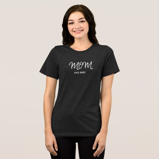 Zwarte Script Vastgestelde Moeder T-Shirt (Voorkant volledig)