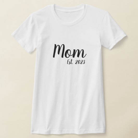 Zwarte Script Vastgestelde Moeder T-Shirt (Laagn)