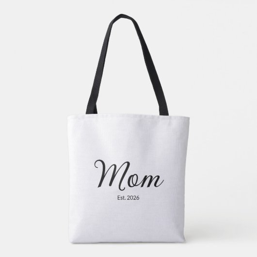 Zwarte Script Vastgestelde Moeder Tote Bag (Achterkant)