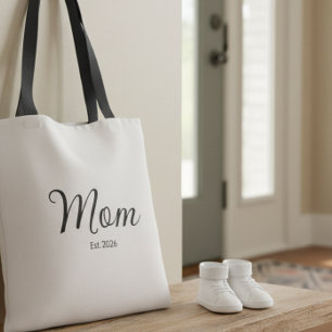 Zwarte Script Vastgestelde Moeder Tote Bag