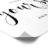 Zwarte Script Vind Je Plaats en Smullen Poster (Hoek)