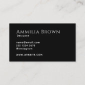 Zwarte Script Visitekaartje | Modern Minimaal  (Achterkant)