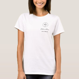 Zwarte Script Werknemersnaam Zakelijk Logo Make-up T-shirt