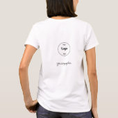 Zwarte Script Werknemersnaam Zakelijk Logo Make-up T-shirt (Achterkant)