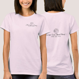 Zwarte Script Werknemersnaam Zakelijk Logo T-Shirt