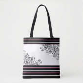 Zwarte Scrolls Tote Bag (Voorkant)