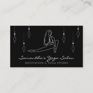 Zwarte Secret Geometry Yoga Pilates Fitness Gym Visitekaartje