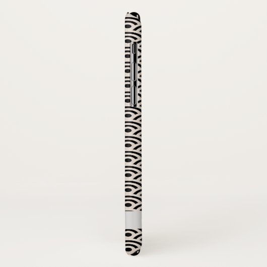 Zwarte Seigaiha Japanse Pattern Persoonlijke naam Case-Mate iPhone Case (Achterkant/links)