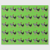 Zwarte Sekgebonden Kippen Cadeaupapier (Vlak)