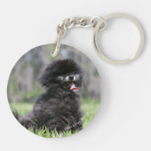 Zwarte Senior Pommeren Sleutelhanger (Achterkant)