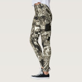 Zwarte Sepia Abstract Leggings (Links)
