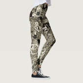 Zwarte Sepia Abstract Leggings (Rechts)