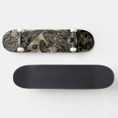 Zwarte Sepia Abstract Skateboard (Horizontaal)