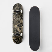 Zwarte Sepia Abstract Skateboard (Voorkant)