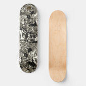 Zwarte Sepia Abstracte Persoonlijk Skateboard (Voorkant)