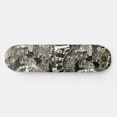 Zwarte Sepia Abstracte Persoonlijk Skateboard (Horizontaal)