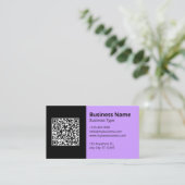 Zwarte Sering Business Logo Scannable QR Code Visitekaartje (Staand voorkant)