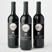 ZWARTE SERING HETE LUCHT BALLON WIJNETIKET WIJN ETIKET (Flessen)