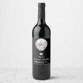 ZWARTE SERING HETE LUCHT BALLON WIJNETIKET WIJN ETIKET (Voorkant)