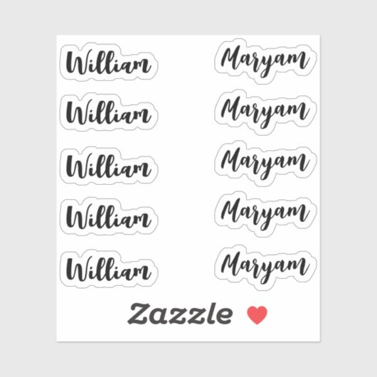 (Zwarte set van 10) Elegante handtekening Script N Sticker (Vel)