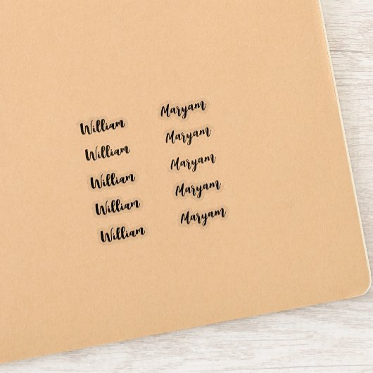 (Zwarte set van 10) Elegante handtekening Script N Sticker