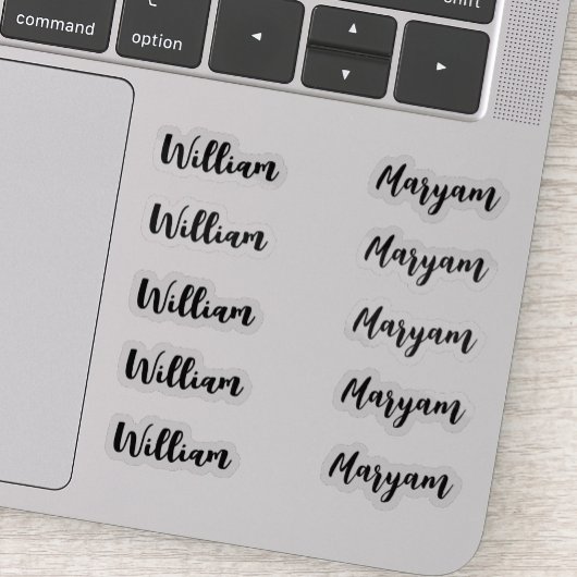 (Zwarte set van 10) Elegante handtekening Script N Sticker