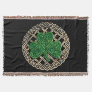 Zwarte shamrock on Keltic Knols Throw Blanket Deken