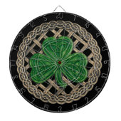 Zwarte Shamrock op Keltische Knots Dart Board Dartbord (Voorkant)