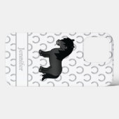 Zwarte Shetlandpony Leuke Cartoon Illustratie Case-Mate iPhone Case (Achterkant (horizontaal))