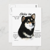 Zwarte Shiba Inu Geschiedenis Briefkaart (Voorkant / Achterkant)