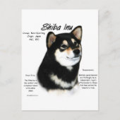 Zwarte Shiba Inu Geschiedenis Briefkaart (Voorkant)