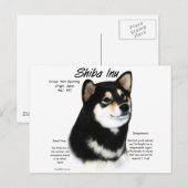 Zwarte Shiba Inu Geschiedenis Briefkaart (Voorkant / Achterkant)