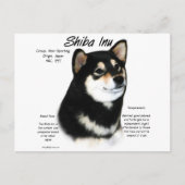 Zwarte Shiba Inu Geschiedenis Briefkaart (Voorkant)
