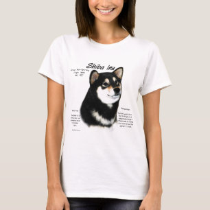 Zwarte Shiba Inu Geschiedenis T-shirt