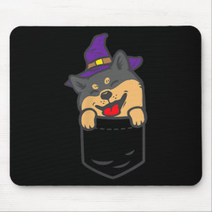 Zwarte Shiba Inu-hond Heks Halloween Akita-hond Muismat