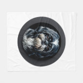 zwarte shih tzu fleece deken (Voorkant (Horizontaal))