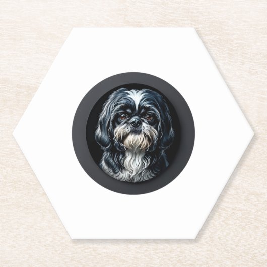 zwarte shih tzu kartonnen onderzetters (Voorkant)