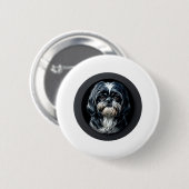 zwarte shih tzu ronde button 5,7 cm (Voorkant /achterkant)