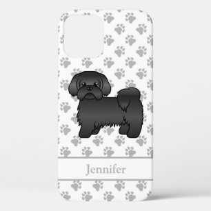 Zwarte Shih Tzu Schattige Cartoonhond & Naam Case-Mate iPhone Case