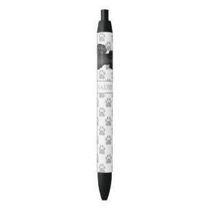 Zwarte Shih Tzu Schattige Cartoonhond & Naam Inkt Pen