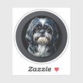 zwarte shih tzu sticker (Vel)