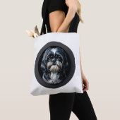 zwarte shih tzu tote bag (Dichtbij)