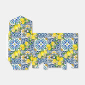 Zwarte Siciliaanse Tegels Citrus Lemons Bedankdoosjes (Uitgevouwen)