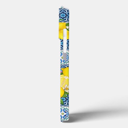 Zwarte Siciliaanse Tegels Citrus Lemons Case-Mate iPhone Case (Achterkant / Links)