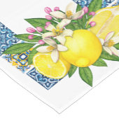 Zwarte Siciliaanse Tegels Citrus Lemons Korte Tafelloper (Hoek)