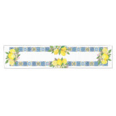 Zwarte Siciliaanse Tegels Citrus Lemons Korte Tafelloper (Horizontaal)