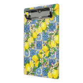 Zwarte Siciliaanse Tegels Citrus Lemons Mini Klembord (Angled2)