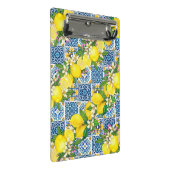 Zwarte Siciliaanse Tegels Citrus Lemons Mini Klembord (Schuin)