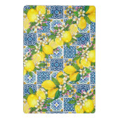 Zwarte Siciliaanse Tegels Citrus Lemons Mini Klembord (Achterkant)